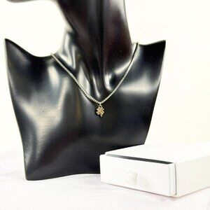 LUCKY CLOVER CHARM NECKLACE SOLD AS IS, 16 INCHES